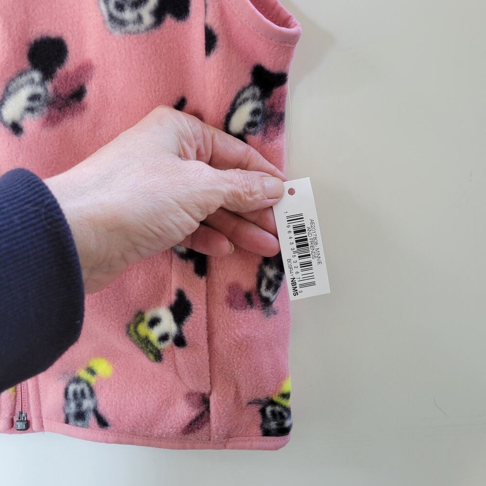 NEW Disney Micky Minnie Fleece Vest Girls S 6/7 - Picture 2 of 10
